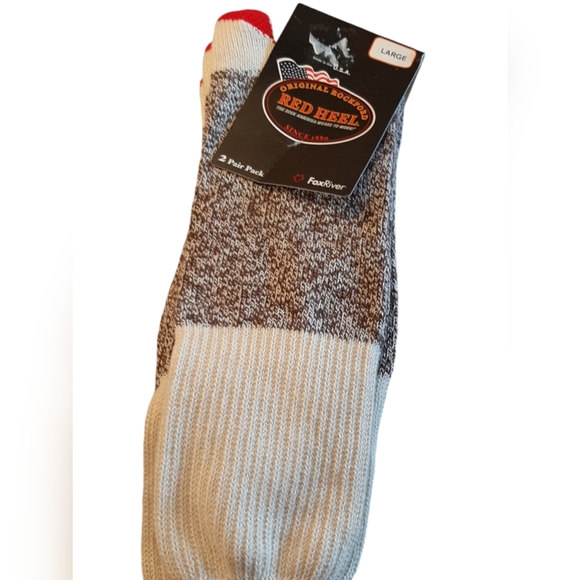 Red Heel Brown Heather Socks Size Large (Unisex) NWT - Picture 1 of 7